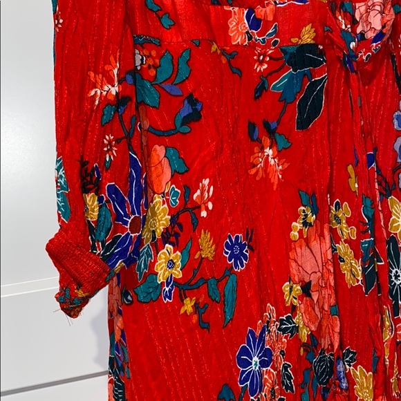 Anthropologie Floral Wrap Dress 2P - Picture 7 of 8